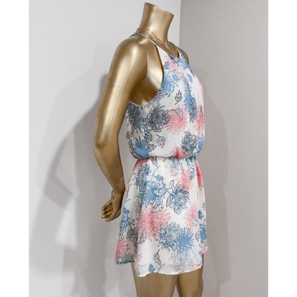 LUSH Women's Multicolor Floral Print Sleeveless Halter Romper Size S - Picture 2 of 8